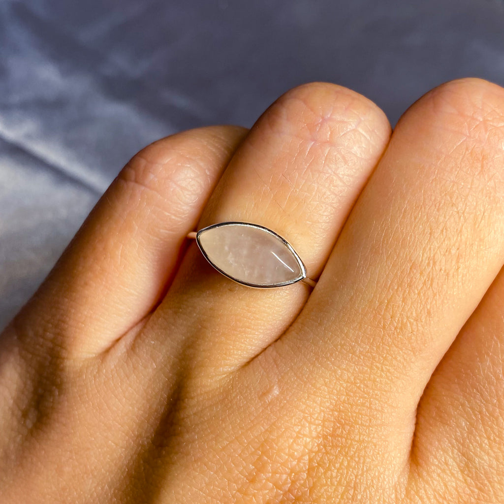 Rose Quartz “Eye” Ring in Simple Setting