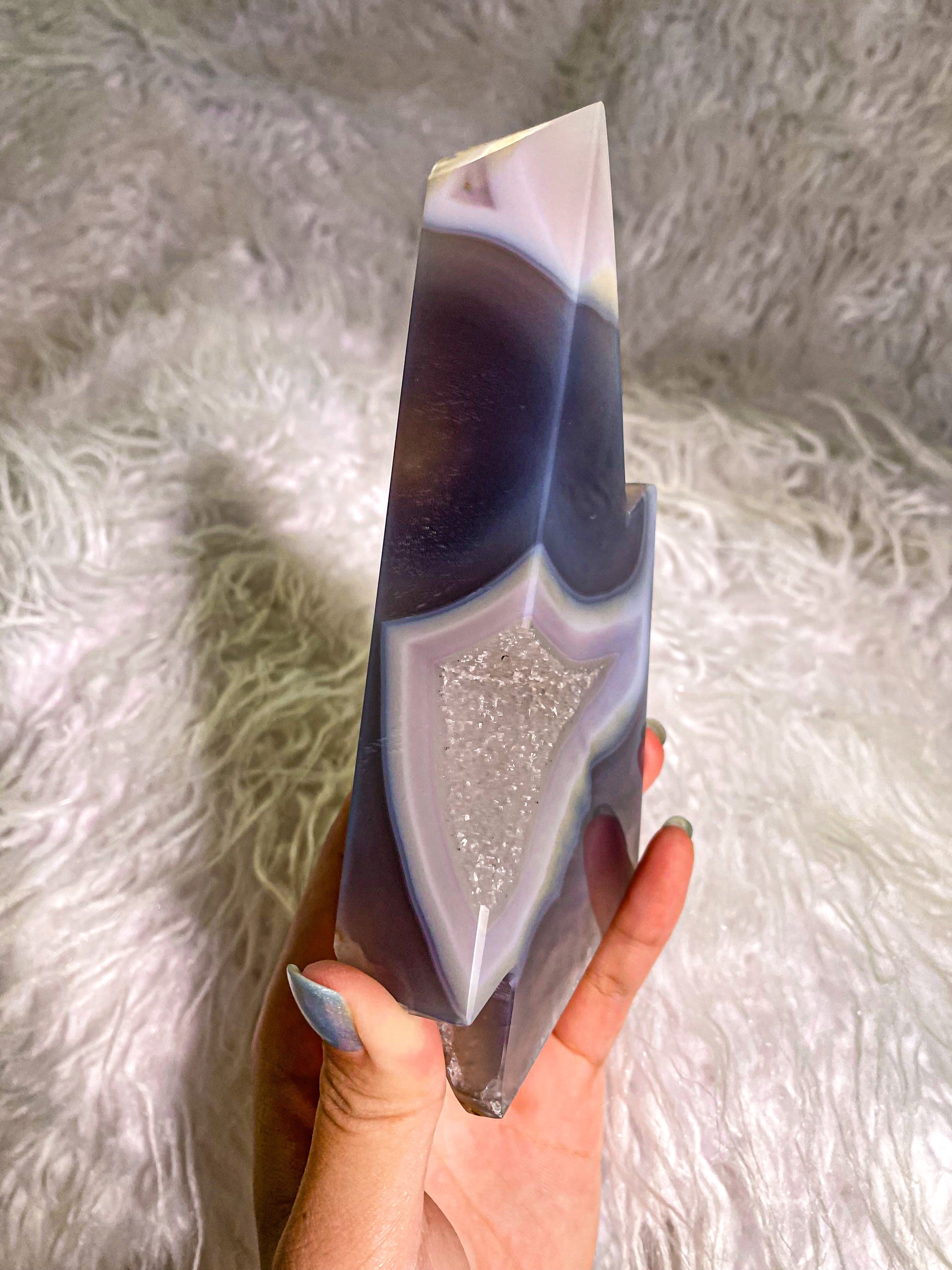 Druzy Agate Lightning Bolt