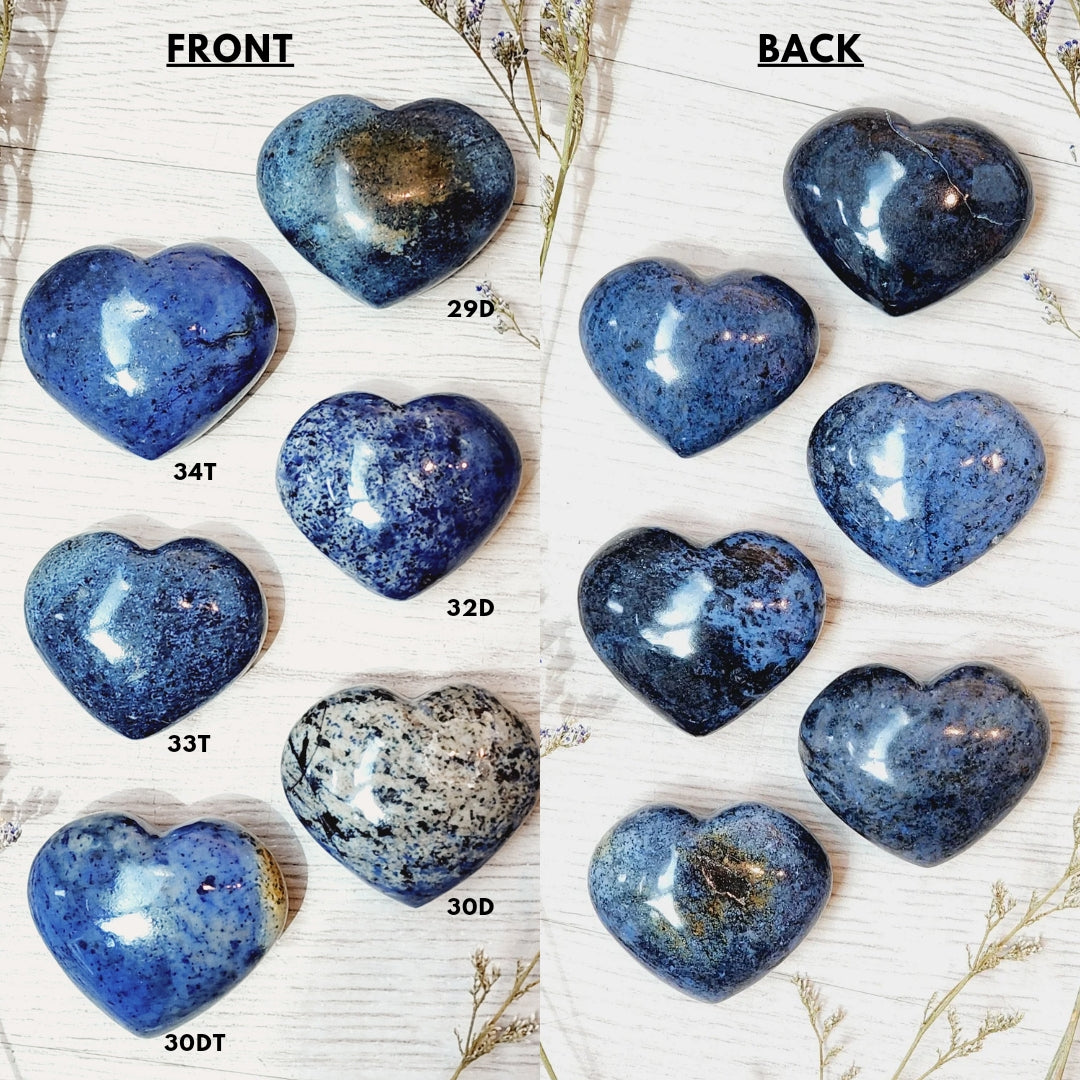 Dumortierite Hearts and Palms