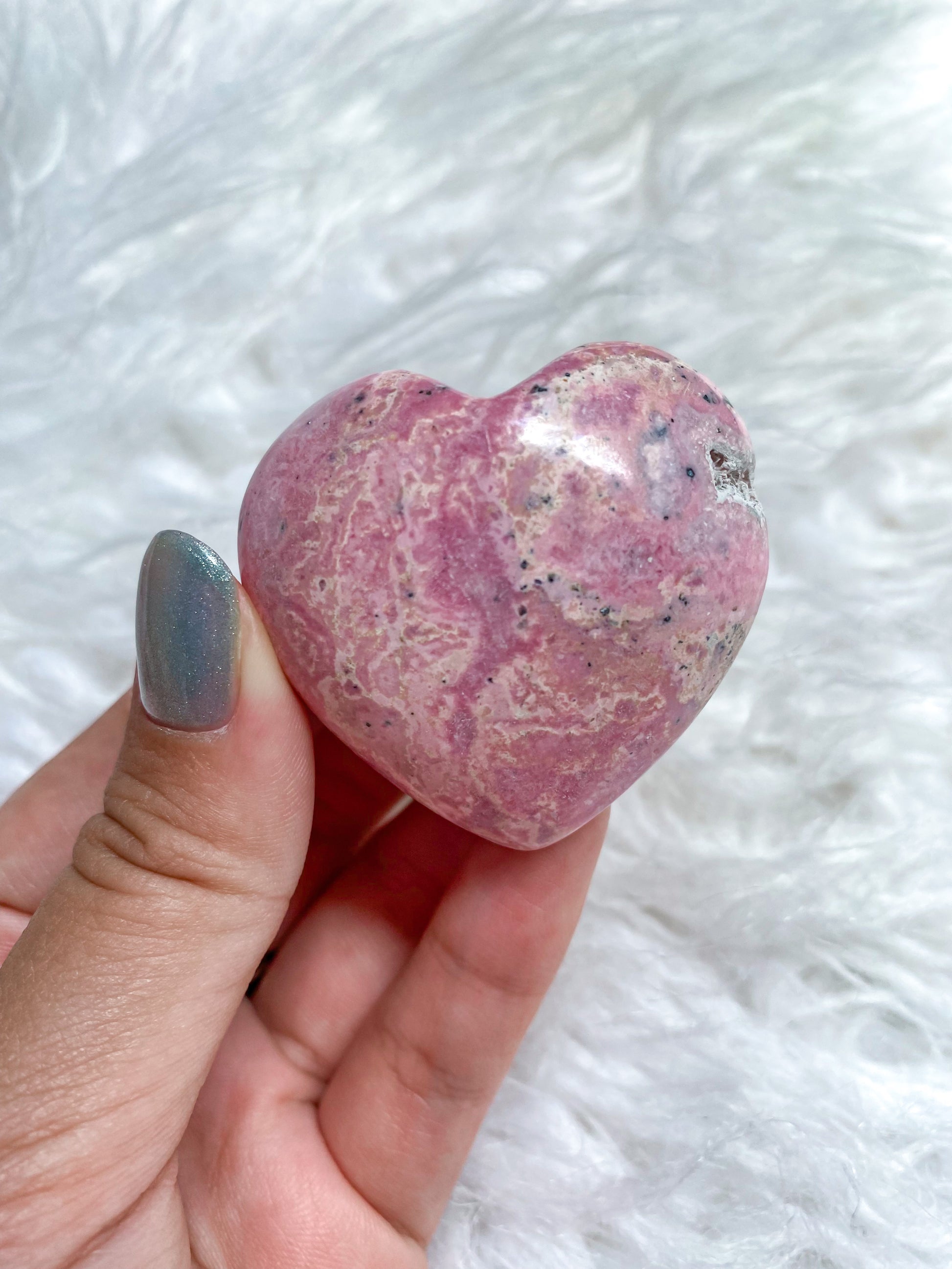 Peruvian Rhodonite Puffy Heart R9