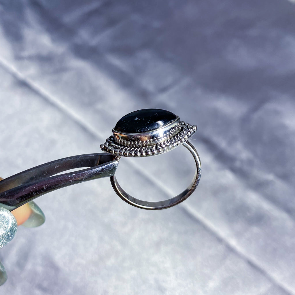 Black Onyx “Eye” Ring in Intricate Setting