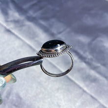 Load image into Gallery viewer, Black Onyx “Eye” Ring in Intricate Setting
