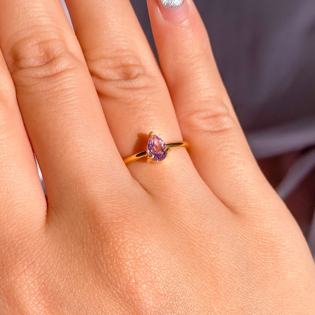 Amethyst Gemstone in Dainty Gold Filled