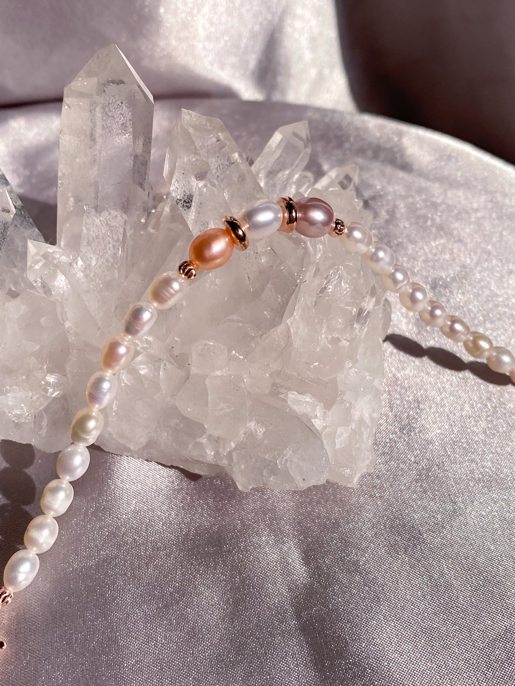 Ethereal Tricolor Natural Freshwater Pearl Bracelet