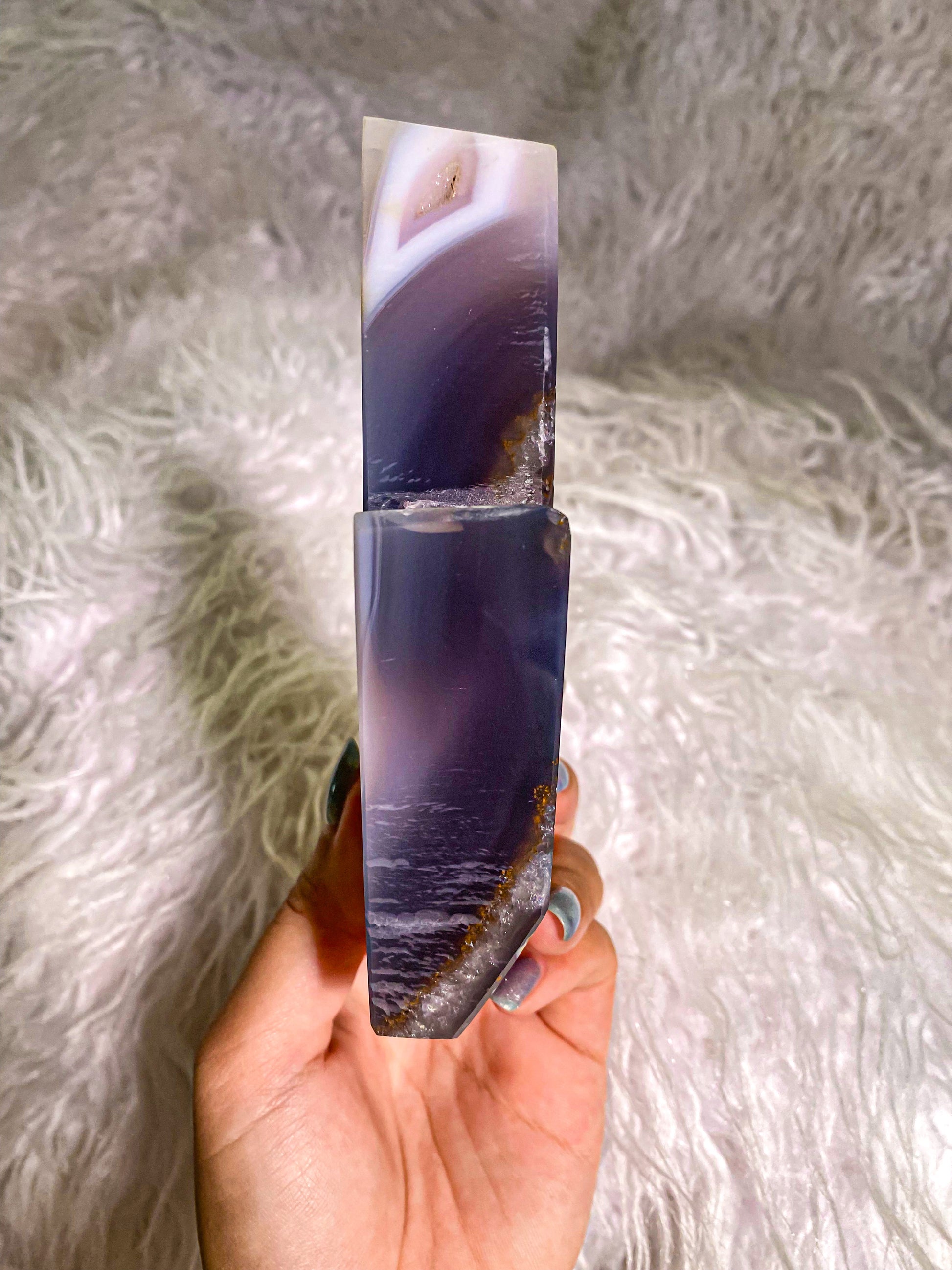 Druzy Agate Lightning Bolt