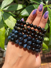 Load image into Gallery viewer, Gold Sheen Obsidian Bead Bracelet
