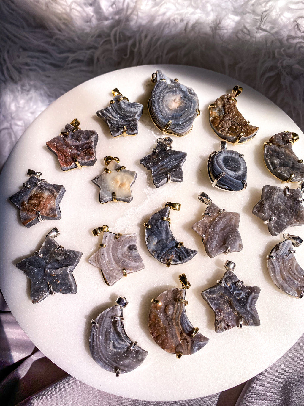 Druzy Chalcedony Pendants/Keychains