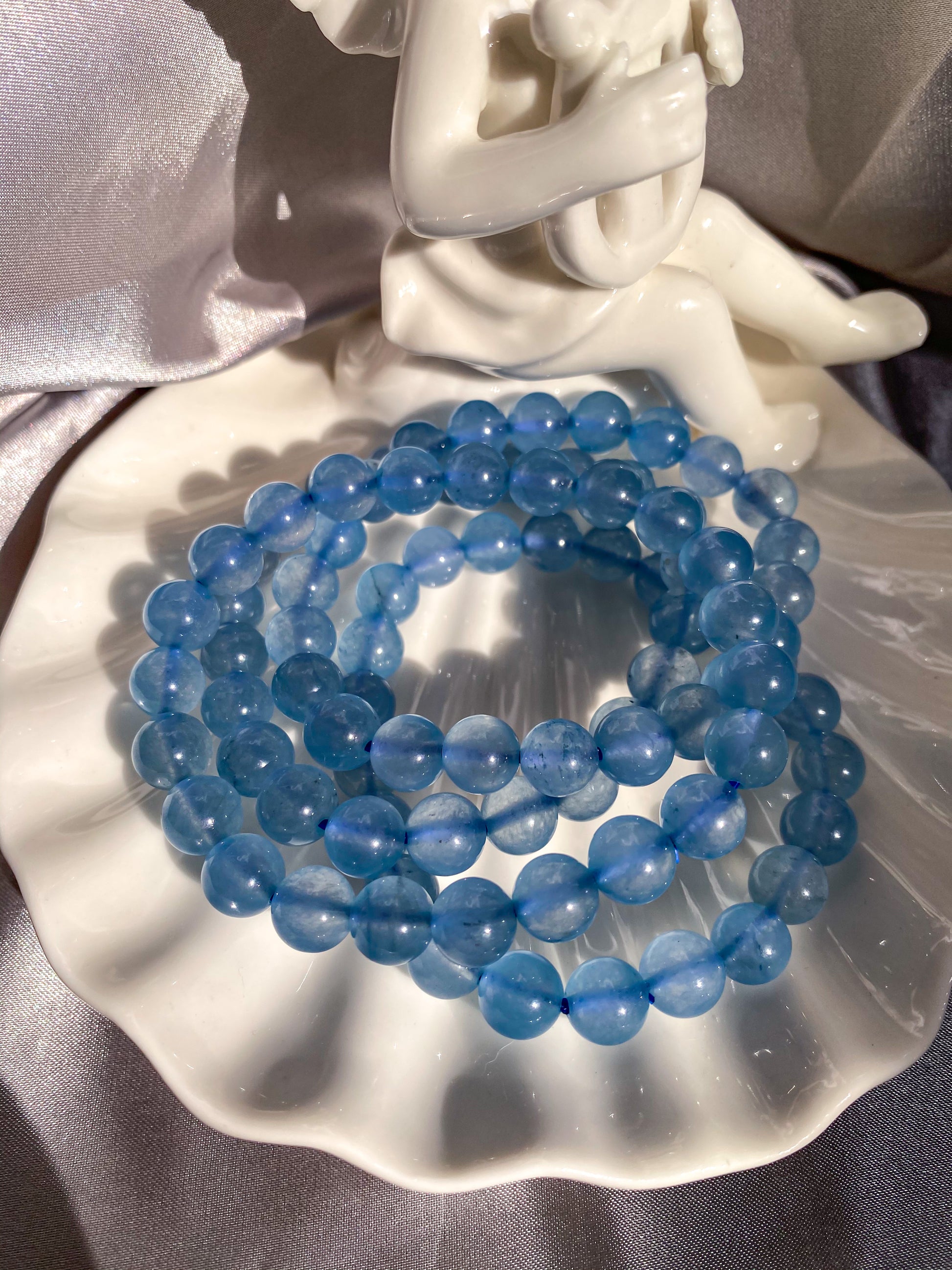 (Preorder) Blue Chalcedony Bead Bracelet