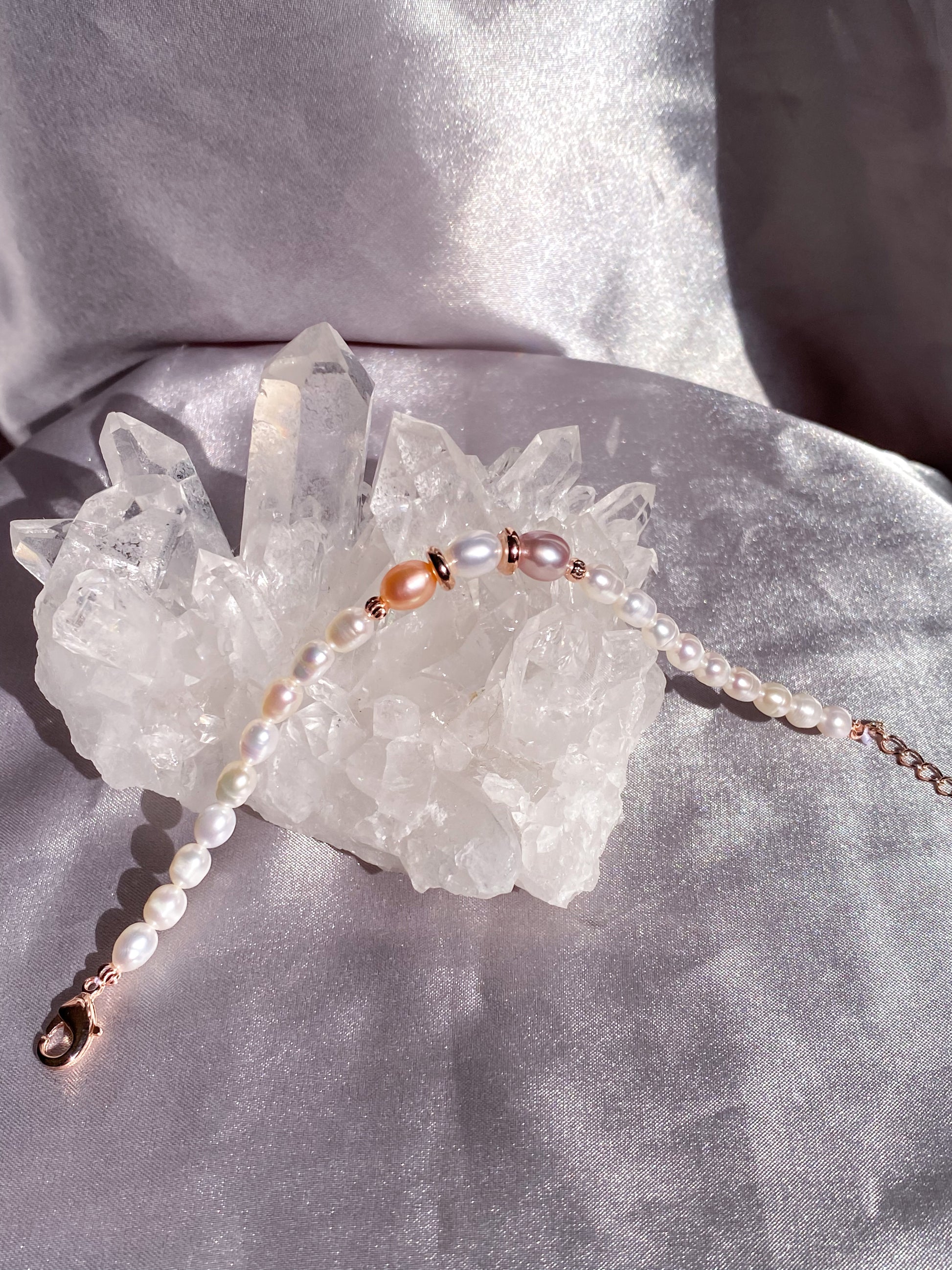 Ethereal Tricolor Natural Freshwater Pearl Bracelet
