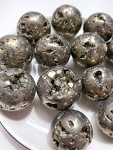 将图片加载到图库查看器，Peruvian Pyrite Druzy Mini Spheres
