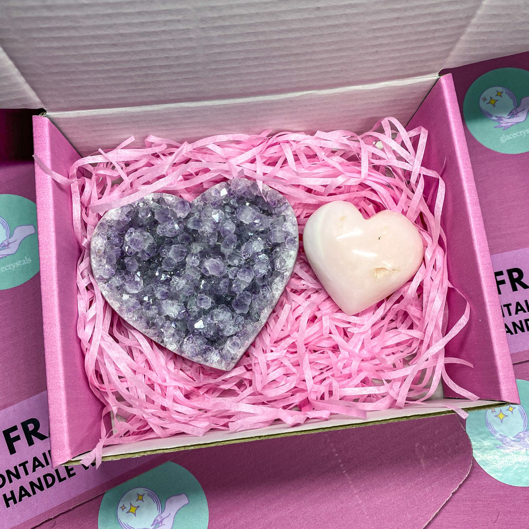 [Add-on Mini Heart] Valentine's Day Amethyst Crystal Heart Box