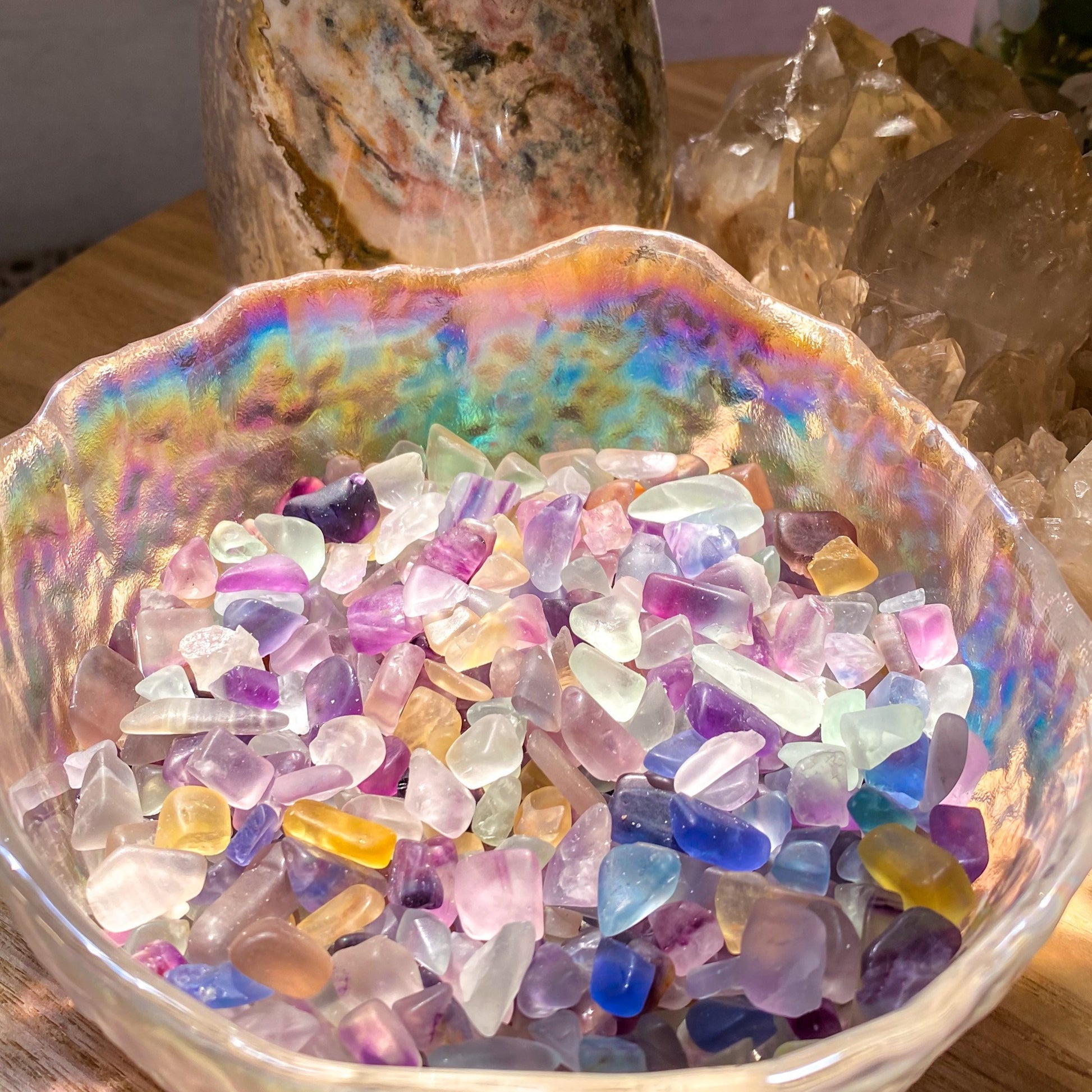 Multicolored Fluorite Chips