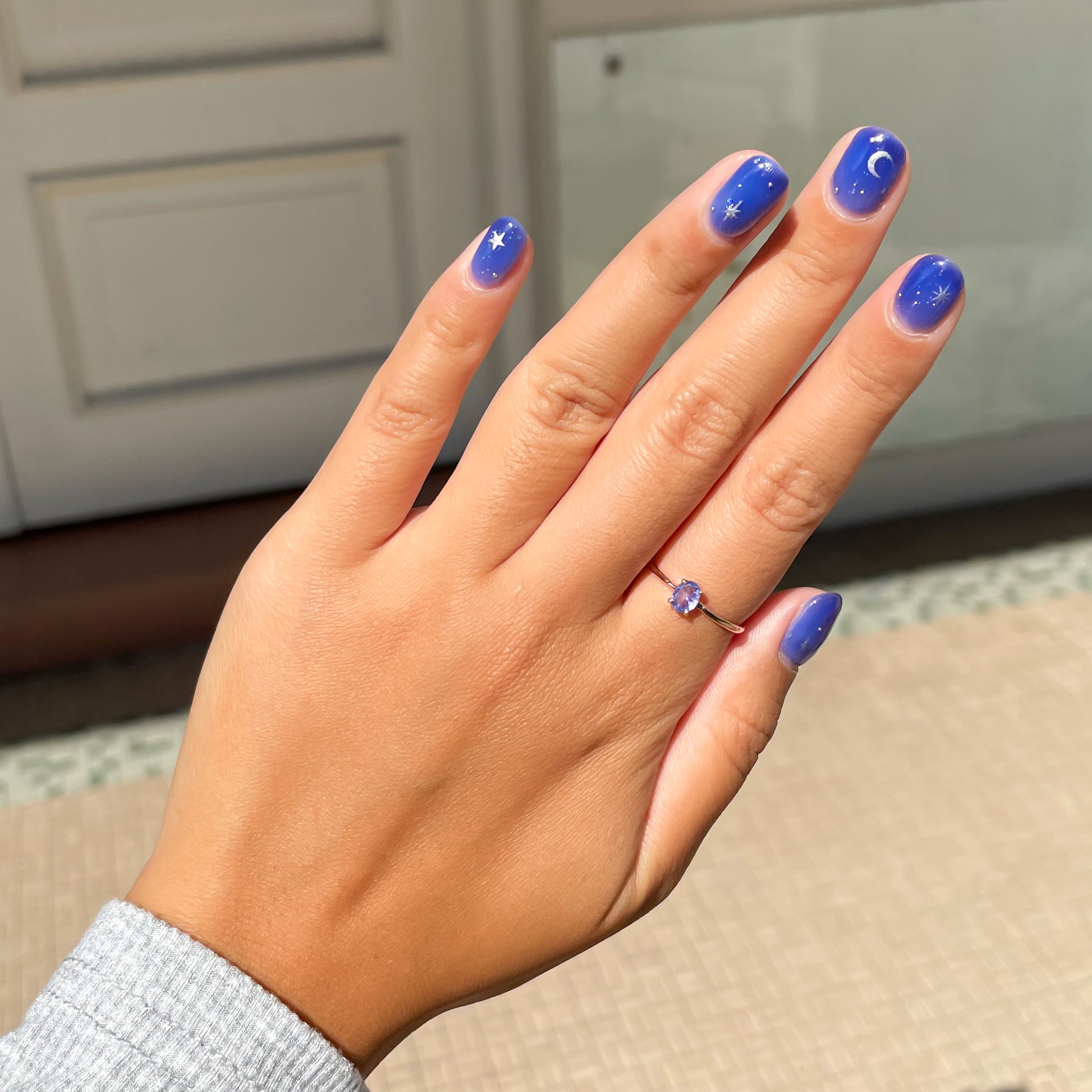 Tanzanite Ring in Dainty Rose Gold Filled